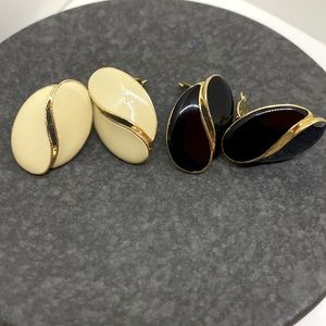 Vintage Contemporary Clip On Earrings